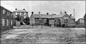 West Haddon School 1 - West Haddon Endowed School with the Schoolmaster�s house beyond.